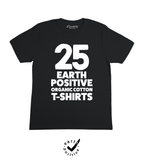 25x Black Earth Positive Organic Cotton Screen Printed T-Shirts (White Prints)