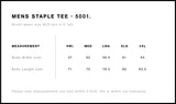50x Black AS Colour 'Staple' Screen Printed T-Shirts (White Prints)